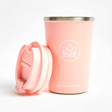 Pink Insulated Tumbler with lid. Sustainable Branded merchandise