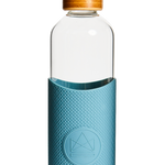 Glass Water Bottle 1L / 34oz in blue