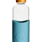 Glass Water Bottle 1L / 34oz in blue