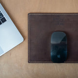 Hand Stitched vegan Leather Mouse Pad. Corporate gifting 