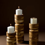 Wooden candle holders