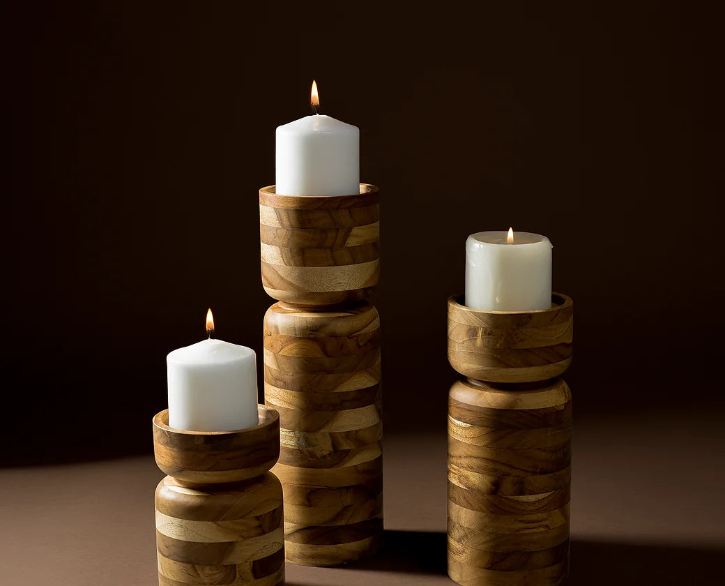 Wooden candle holders