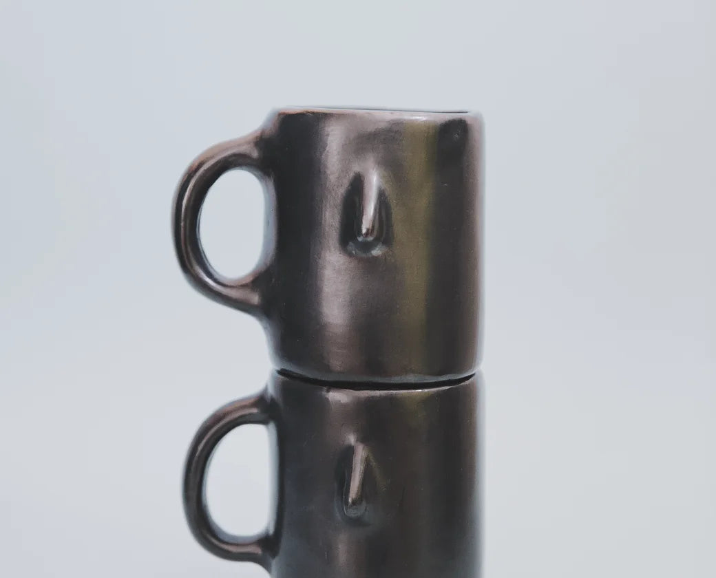 Black Clay Coffee Mug. Artisan made