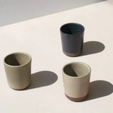 Handmade ceramic coffee cups no handle