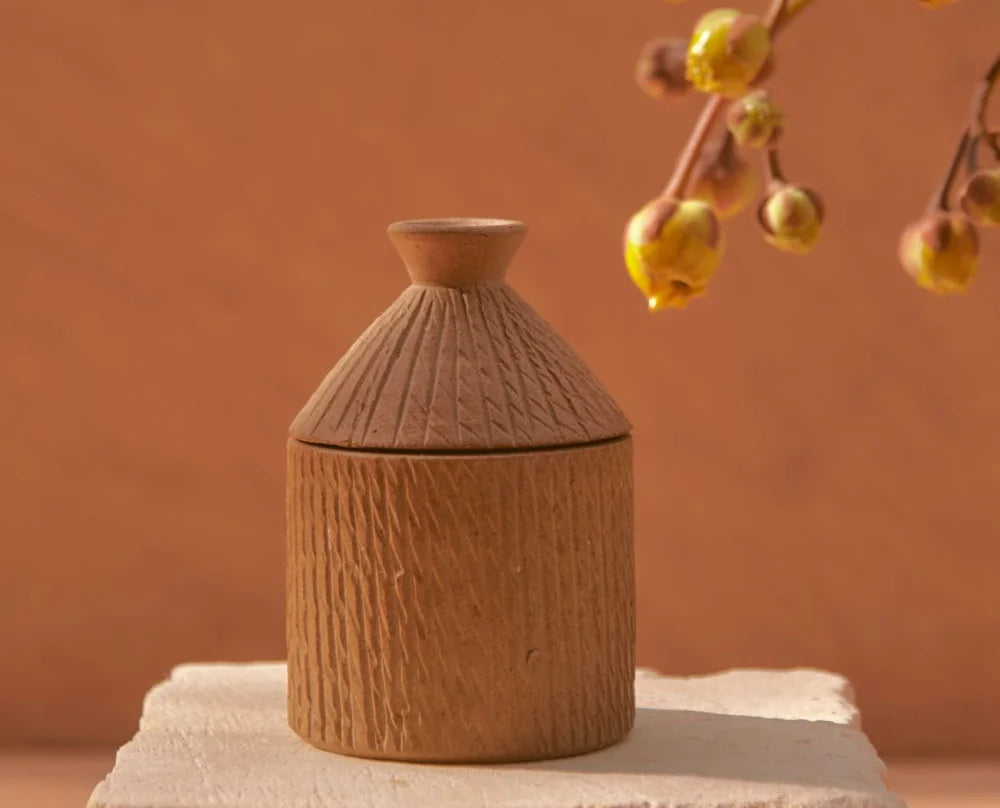 Ceramic Pot Candle -African Hut