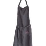 Dark grey unisex linen apron