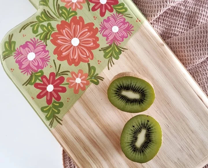 Hand painted chopping board. Artisan gifts