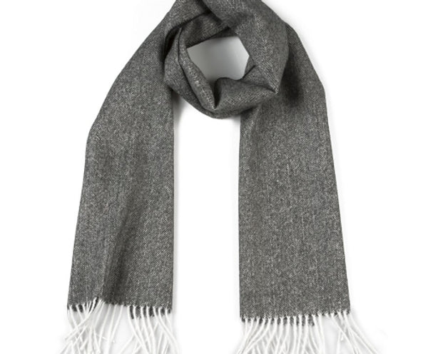 100% baby alpaca unisex scarf dark grey