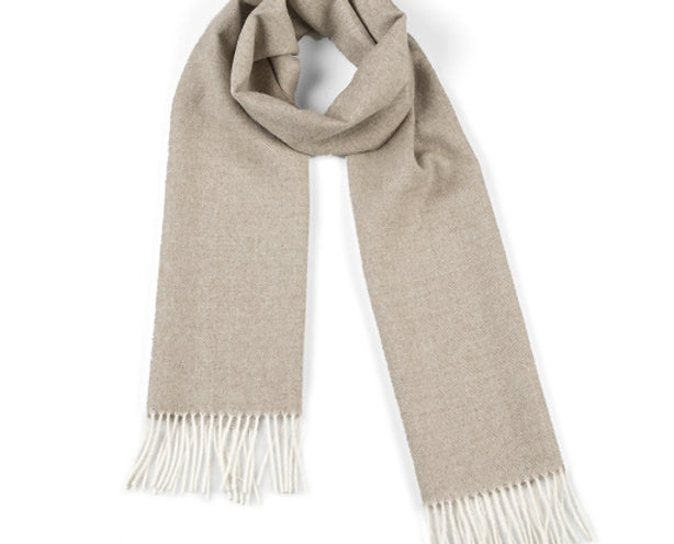 100% baby alpaca unisex scarf beige