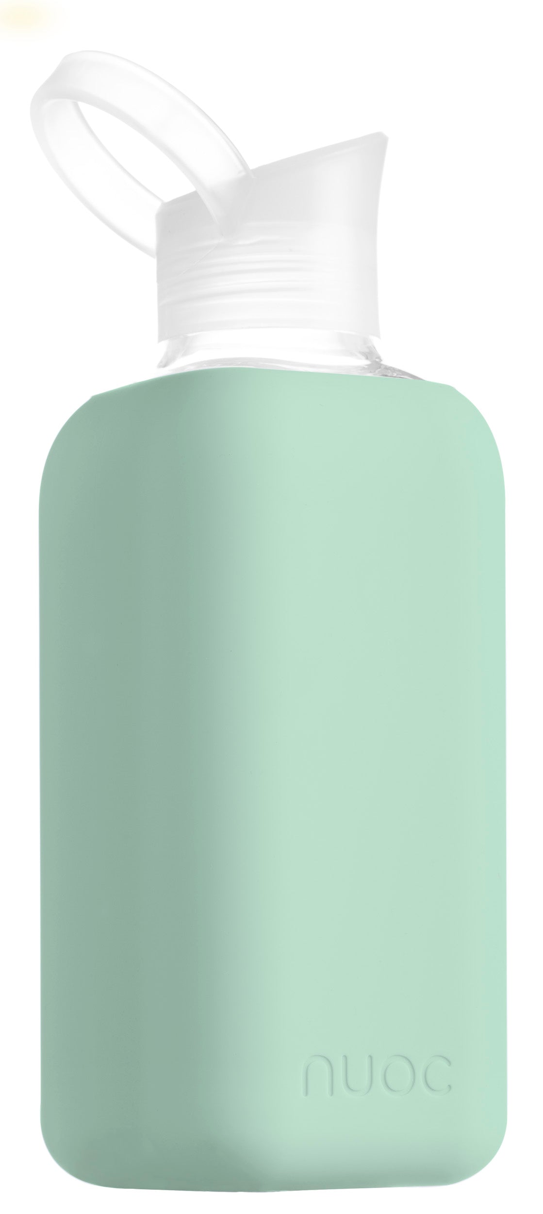 Eco glass bottle and silicon sleeve 500ml in light green