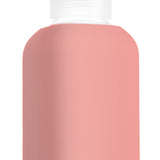 Eco glass bottle and silicon sleeve 500ml  in pink