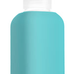 Eco glass bottle and silicon sleeve 500ml in turqoise