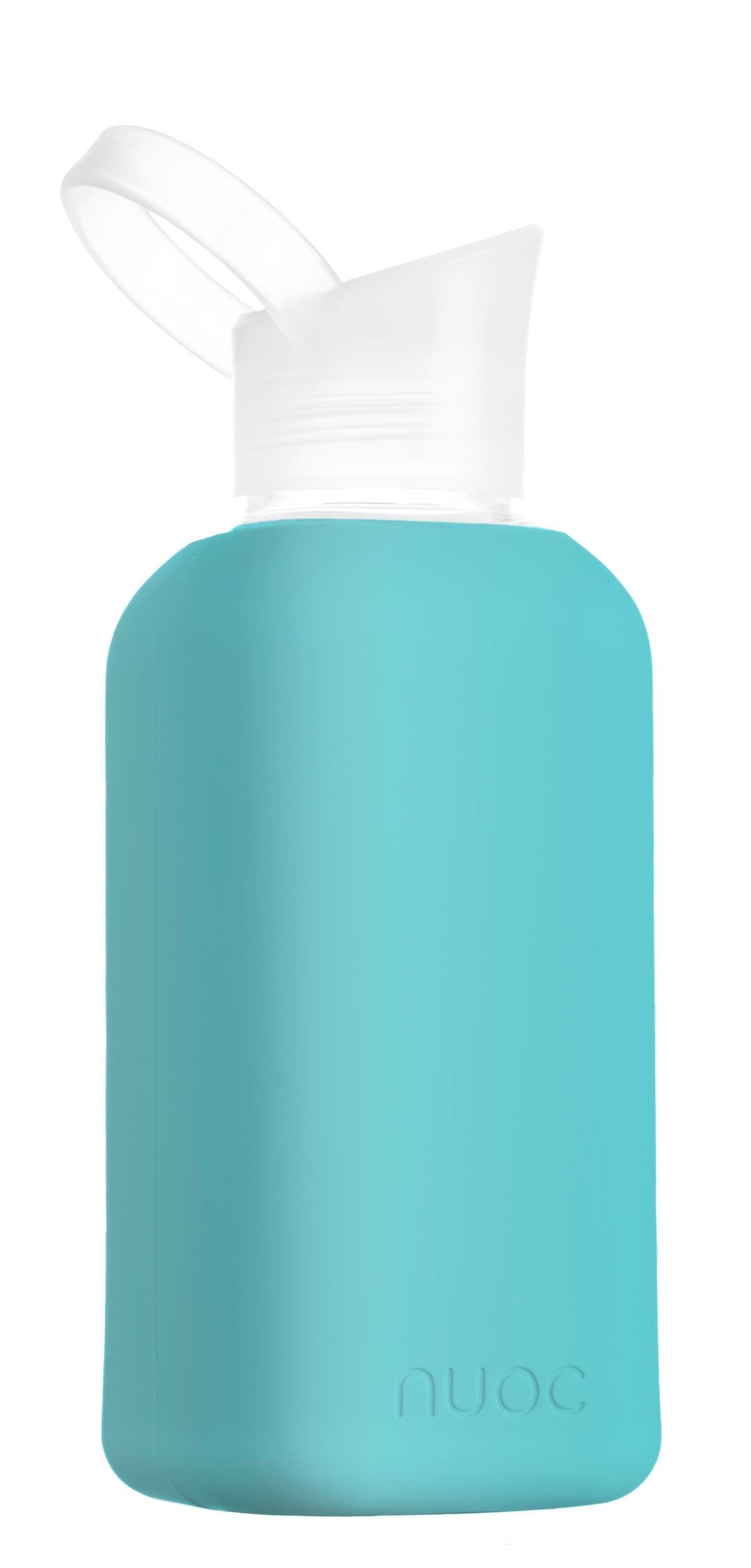 Eco glass bottle and silicon sleeve 500ml in turqoise