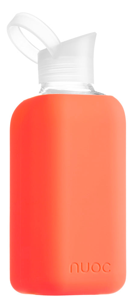 Eco glass bottle and silicon sleeve 500ml  in orange