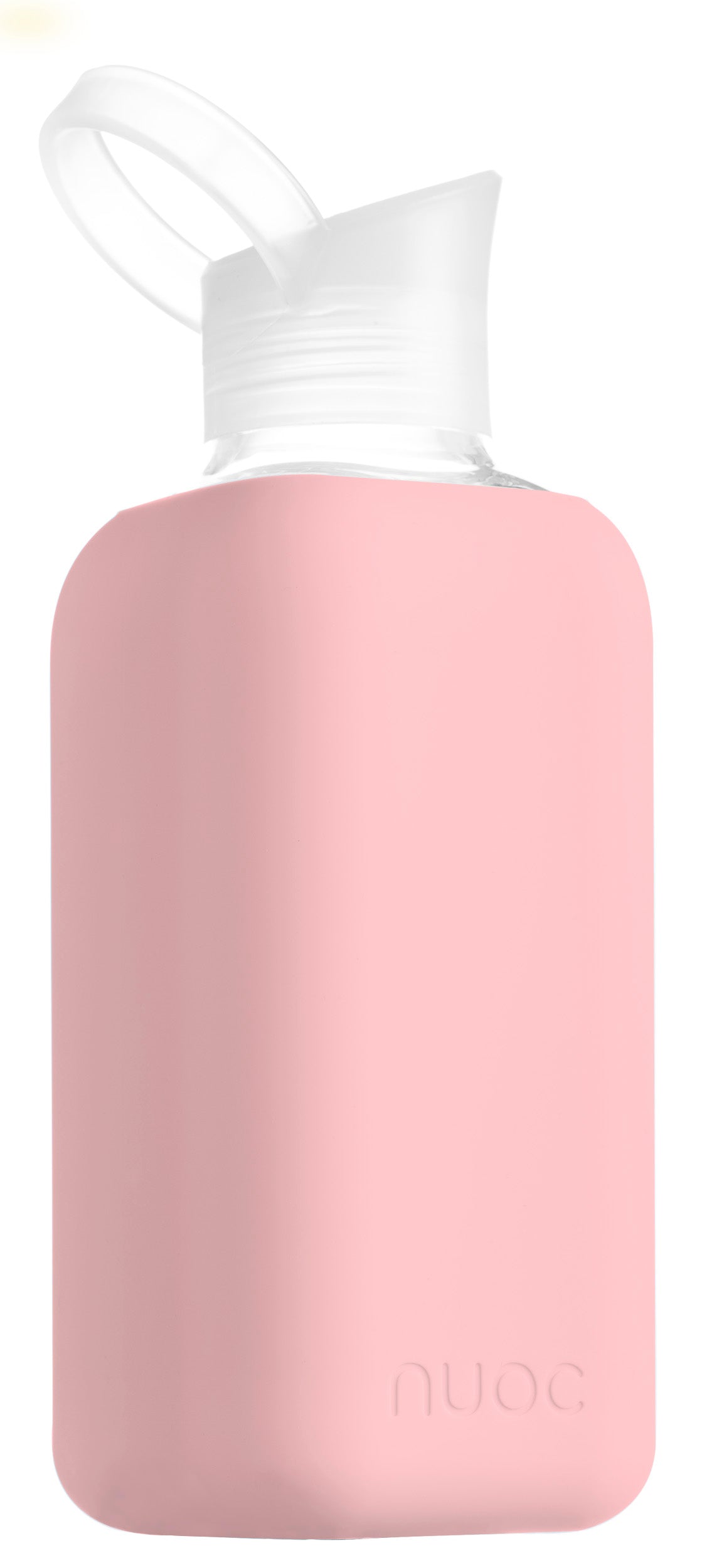 Eco glass bottle and silicon sleeve 500ml in light pink