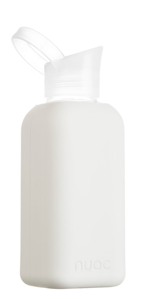 Eco glass bottle and silicon sleeve 500ml in white