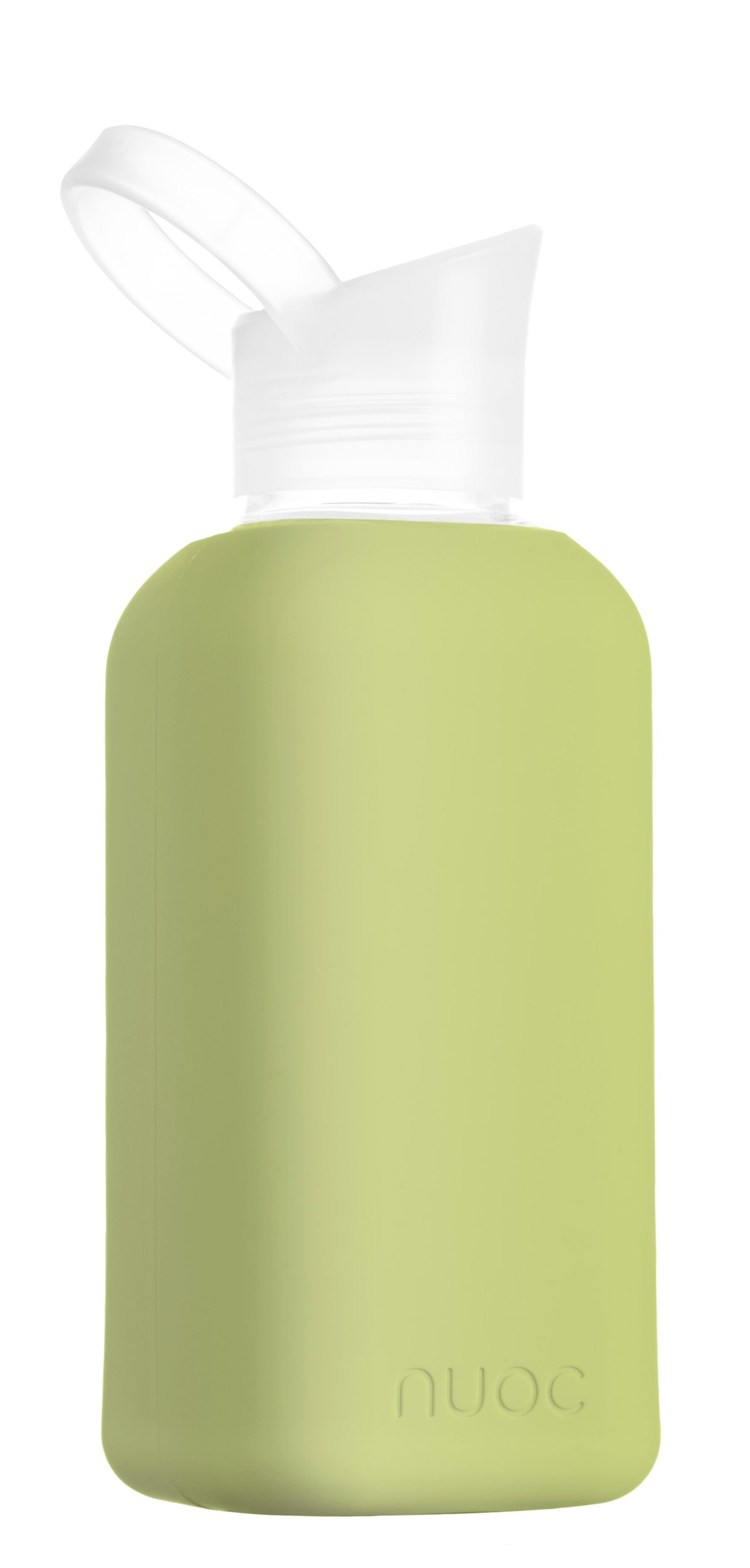 Eco glass bottle and silicon sleeve 500ml in lime