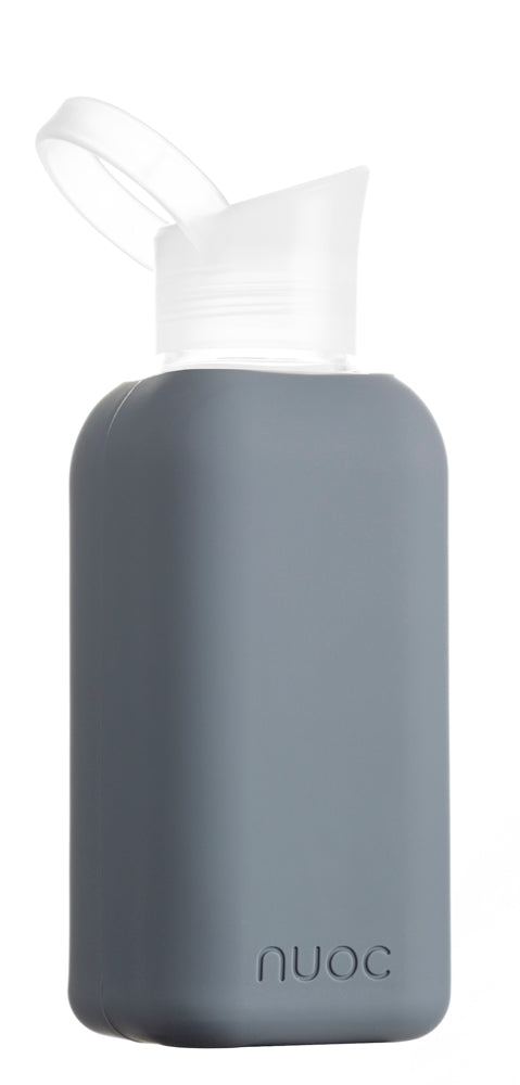 Eco glass bottle and silicon sleeve 500ml in dark grey