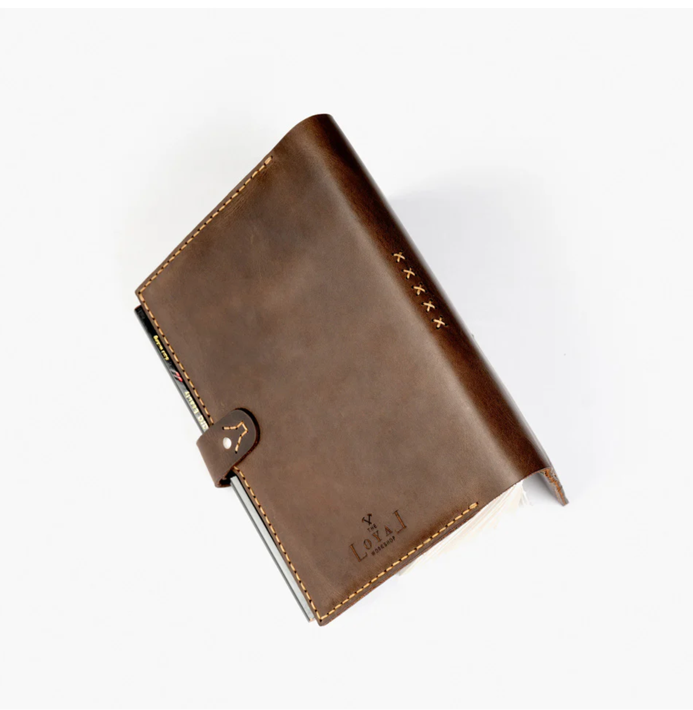 artisan made vegan leather diary cover.