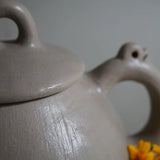 Artisan made white clay teapot