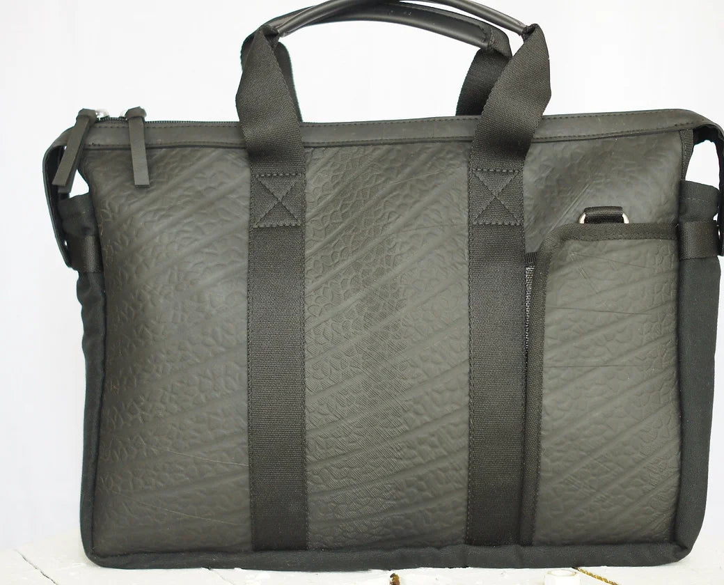 Green recycled vegan briefcase