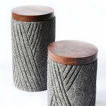 Lava Rock jars with wooden lid