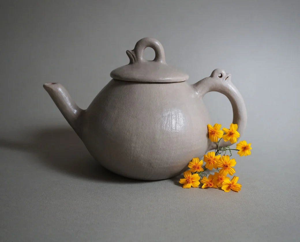 white clay teapot 