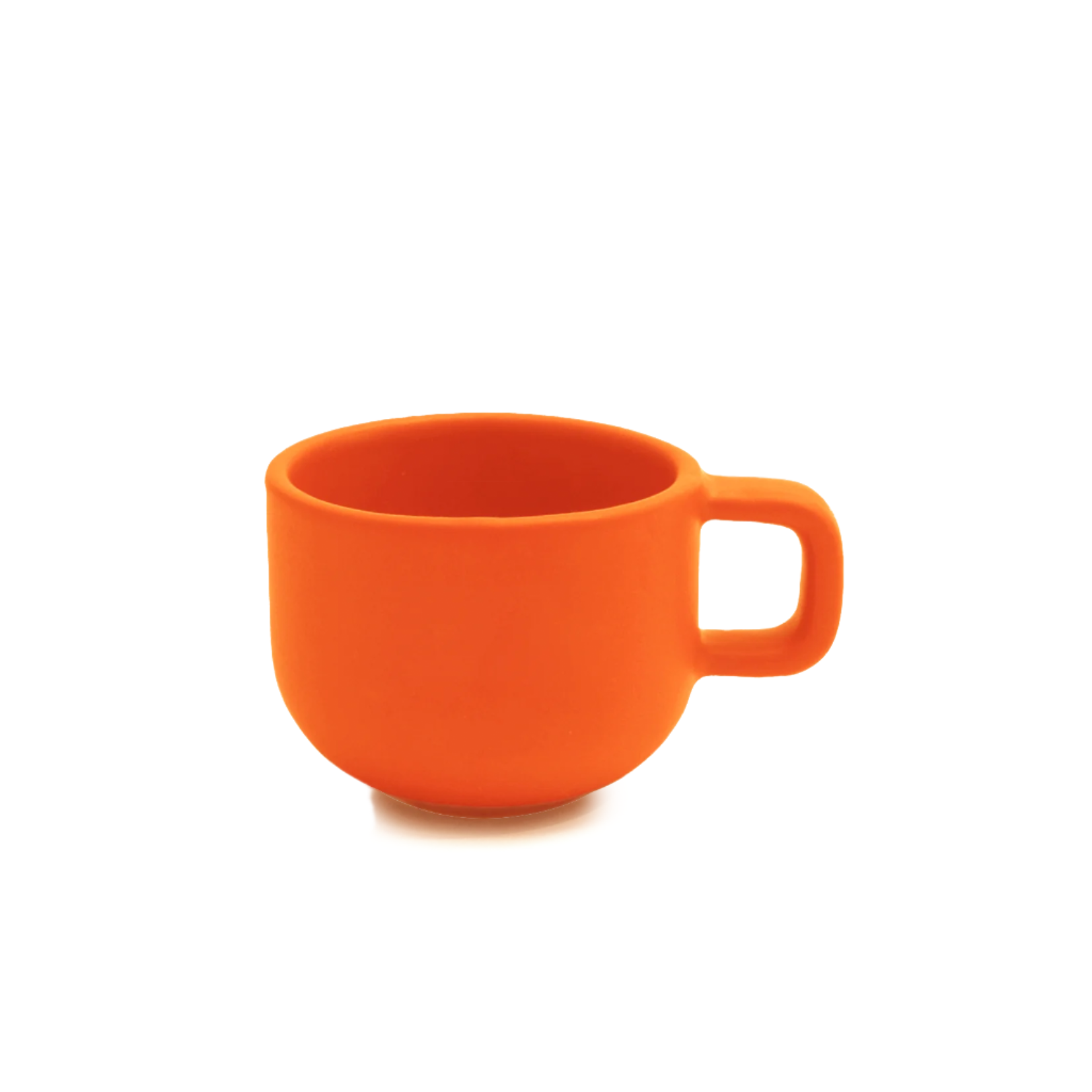 artisan ceramic cup in orange